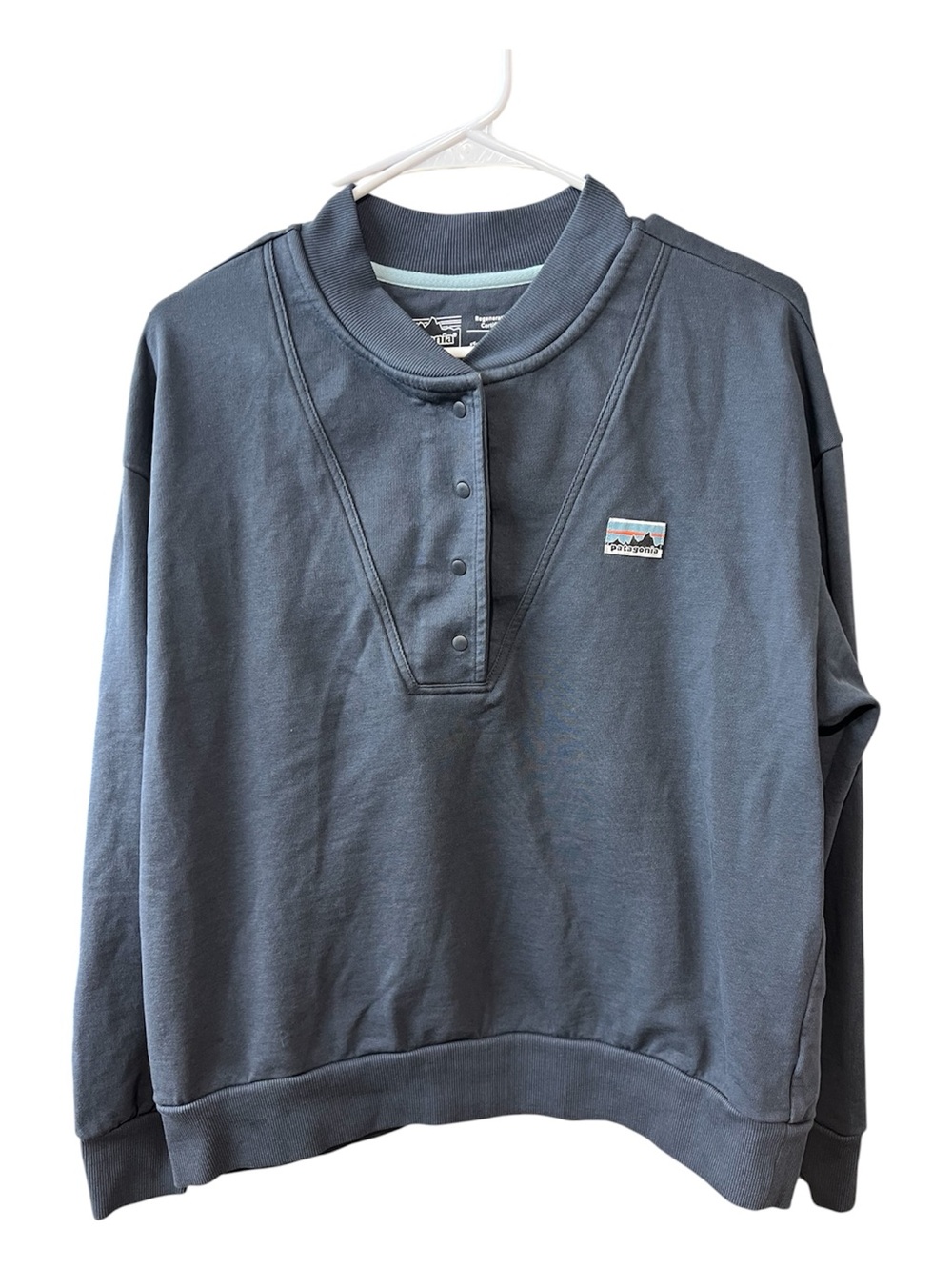 Patagonia Regenerative Organic Pilot Cotton Sweatshirt Women’s Large Gray